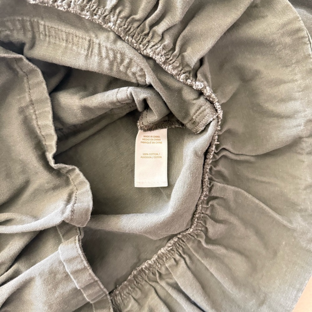 Kate Spade Girls Green Ruffled Field Jacket Gold Buttons Pockets - Picture 6 of 8